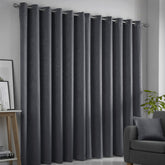 Fusion Strata Charcoal Eyelet Curtains Fusion Strata Charcoal Eyelet Curtains